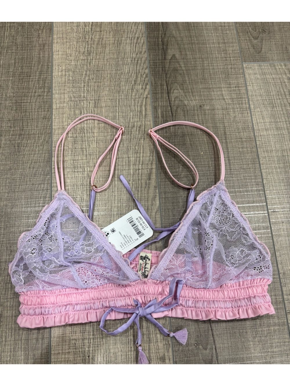 Free People Pink & Lavender Lace Bralette